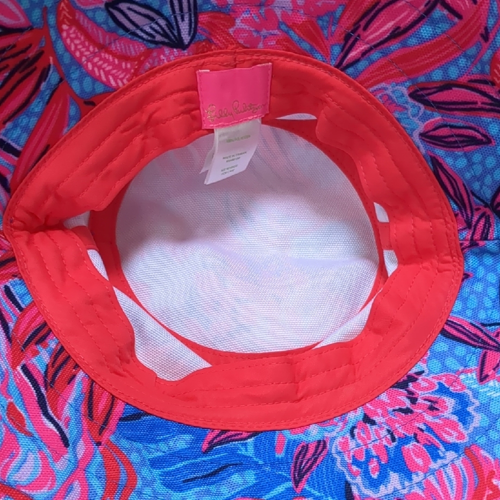 Lilly Pulitzer NWOT Sun Hat Ruby Red Wild Times - Picture 5 of 7
